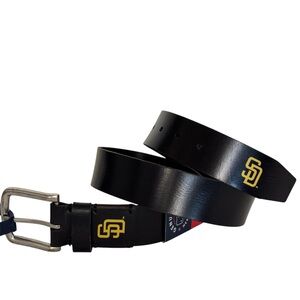 MLB Genuine Merch “San Diego Padres” Team Men’s Leather Belt, Black S NWT